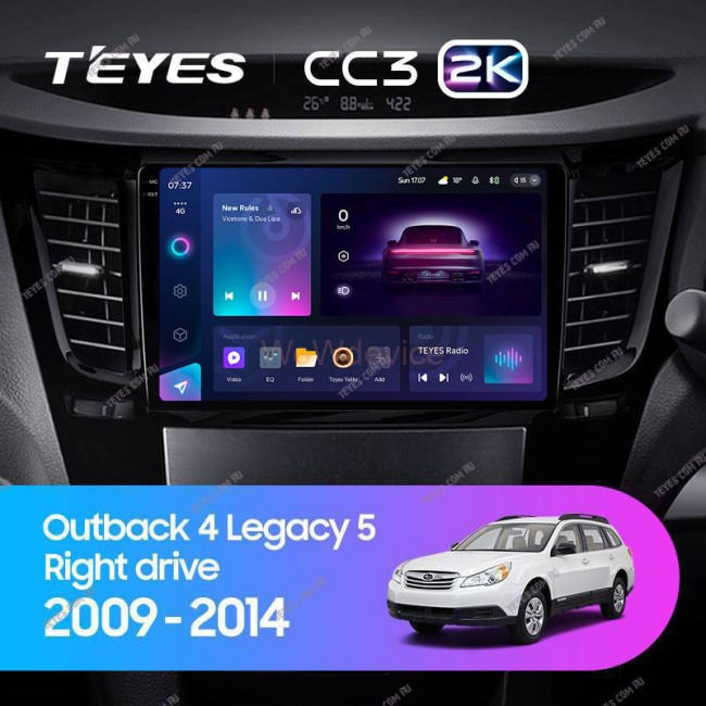 Штатная магнитола Teyes CC3 2K 360 6/128 Subaru Outback 4 (2009-2014)