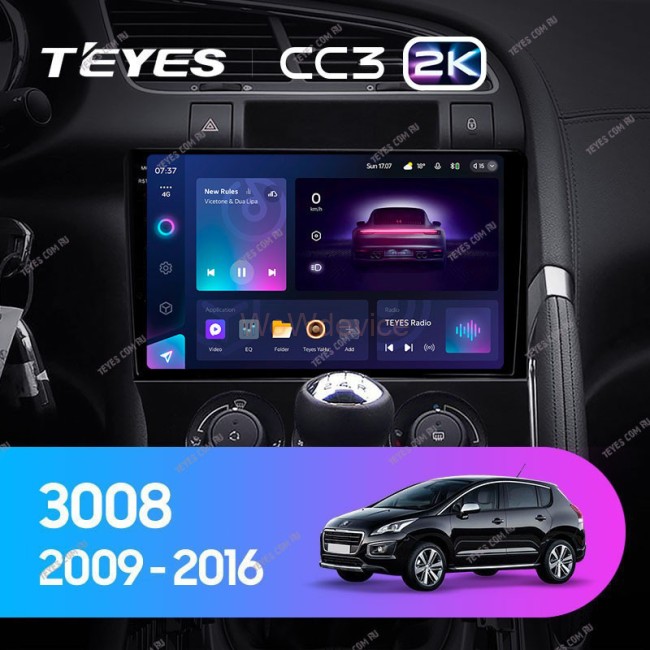 Штатная магнитола Teyes CC3 2K 360 6/128 Peugeot 3008 1 (2009-2016) F1