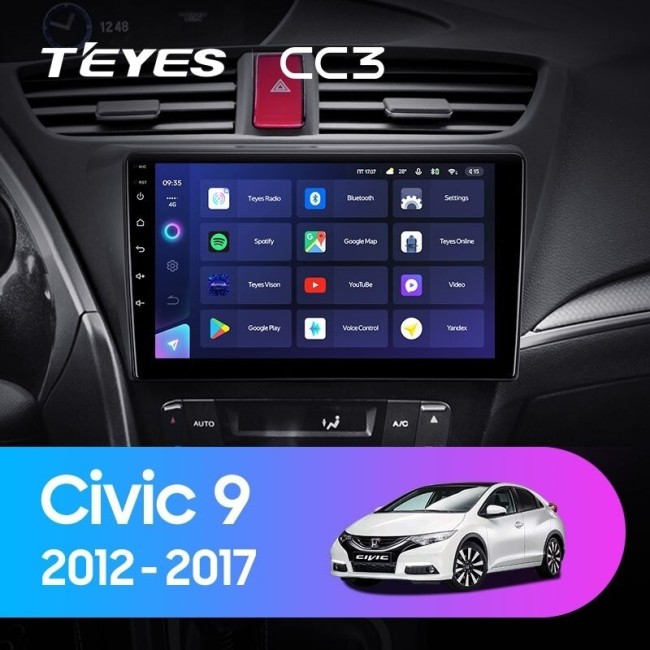 Штатная магнитола Teyes CC3 3/32 Honda Civic 9 FK FB (2012-2017)