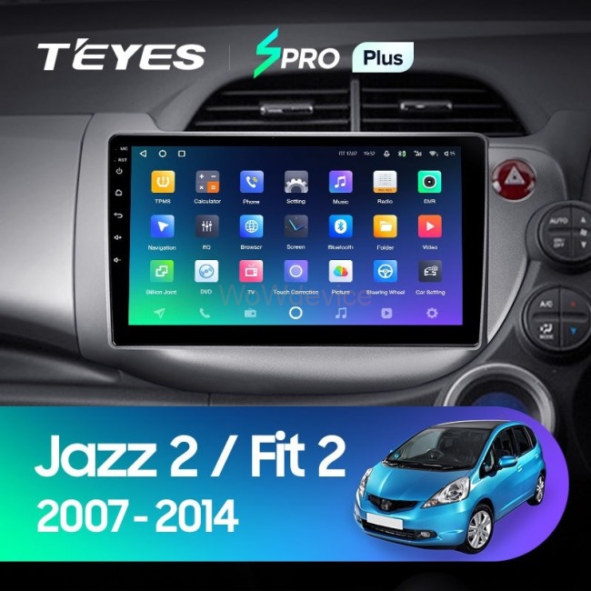 Штатная магнитола Teyes SPRO Plus 6/128 Honda Fit GE GP GE (2007-2014) Правый руль