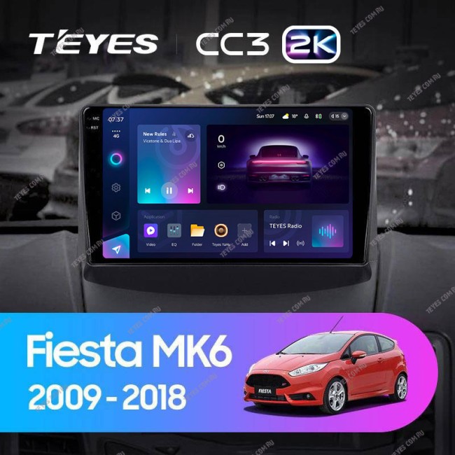 Штатная магнитола Teyes CC3 2K 360 6/128 Ford Fiesta 6 (2008-2019) Тип-A