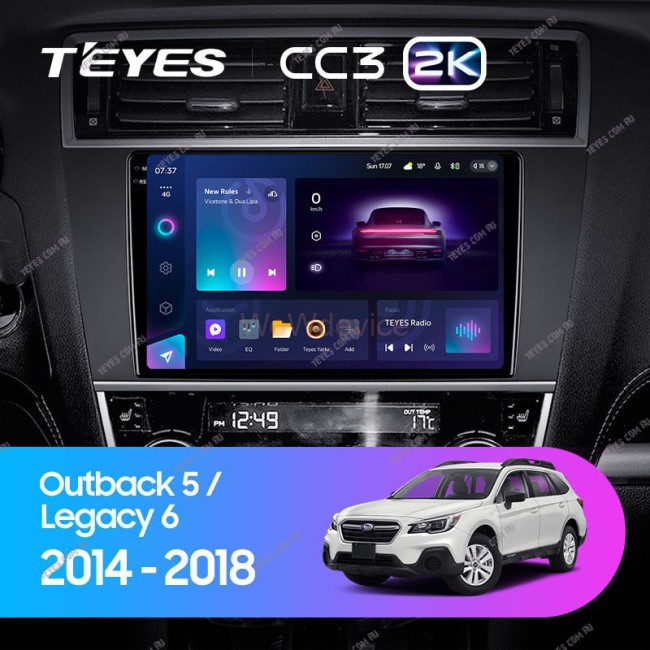 Штатная магнитола Teyes CC3 2K 360 6/128 Subaru Legacy 6 (2014-2017)