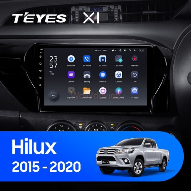 Штатная магнитола Teyes X1 4G 2/32 Toyota Hilux Pick Up AN120 (2015-2020) Правый руль