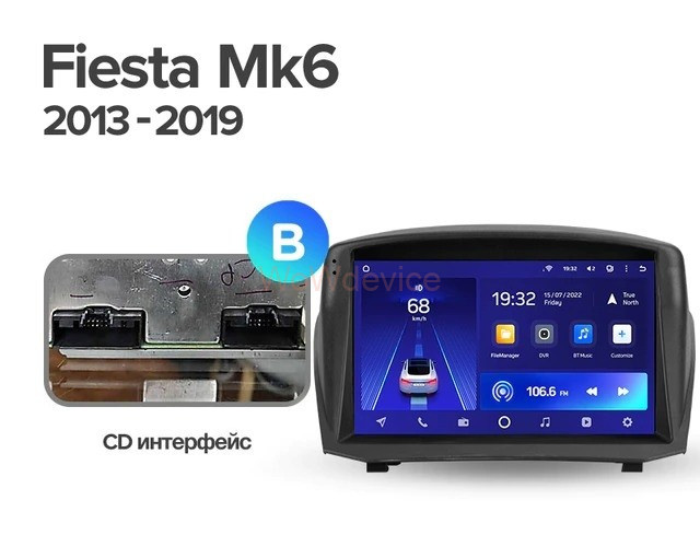 Штатная магнитола Teyes CC2L Plus 2/32 Ford Fiesta Mk 6 (2008-2019) F2 Тип-В