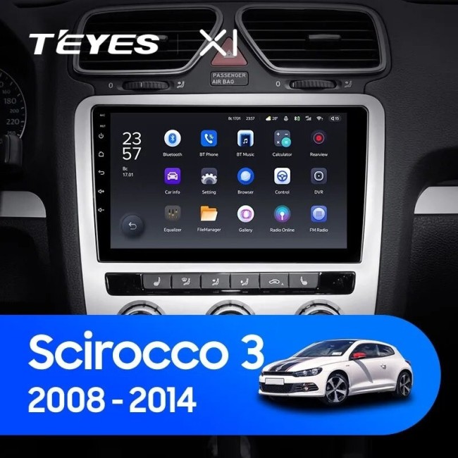 Штатная магнитола Teyes X1 4G 2/32 Volkswagen Scirocco 3 Mk3 (2008-2014) F5