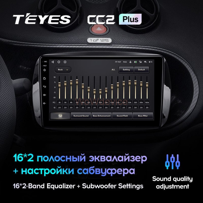 Штатная магнитола Teyes CC2L Plus 2/32 Mercedes Benz Smart Fortwo 3 C453 A453 W453 (2014-2020)
